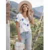image:imageATHMILE T Shirts Short Sleeve V Neck Tees for Women Fashion Tops Trendy Lightweight Casual Summer Outfits Clothes 2026 BeachWhiteflower