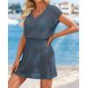 image:imageATHMILE Womens Swimsuit Cover Up 2026 Short Sleeve V Neck Crochet Bathing Suit Beach Dress Summer Bikini Cover upsDeep Teal
