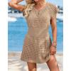 image:imageATHMILE Womens Swimsuit Cover Up 2026 Short Sleeve V Neck Crochet Bathing Suit Beach Dress Summer Bikini Cover upsSand