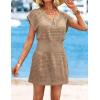 image:imageATHMILE Womens Swimsuit Cover Up 2026 Short Sleeve V Neck Crochet Bathing Suit Beach Dress Summer Bikini Cover upsSand