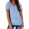image:imageATHMILE T Shirts Short Sleeve V Neck Tees for Women Fashion Tops Trendy Lightweight Casual Summer Outfits Clothes 2026 BeachIce Bue