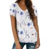 image:imageATHMILE T Shirts Short Sleeve V Neck Tees for Women Fashion Tops Trendy Lightweight Casual Summer Outfits Clothes 2026 BeachWhiteflower