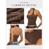 image:imageATHMILE Womens Halter Tank Tops Sexy Backless Double Lined Basic Shirts Y2K Trendy Going Out TopsBrown