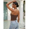 image:imageATHMILE Womens Halter Tank Tops Sexy Backless Double Lined Basic Shirts Y2K Trendy Going Out TopsBrown
