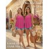 image:imageATHMILE Womens Tank Tops Sleeveless Summer Top Spaghetti Strap Spring Shirt Loose Fit Beach Vacation 2026 CasualHot Pink