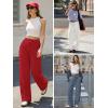 image:imageATHMILE Sweatpants Women Wide Leg High Waisted Baggy Lounge Casual Cotton Pants Fashion Y2K Gym Clothes for Fall WinterWhite
