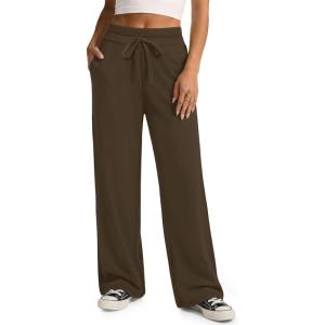 image:imageATHMILE Sweatpants Women Wide Leg High Waisted Baggy Lounge Casual Cotton Pants Fashion Y2K Gym Clothes for Fall WinterBrown