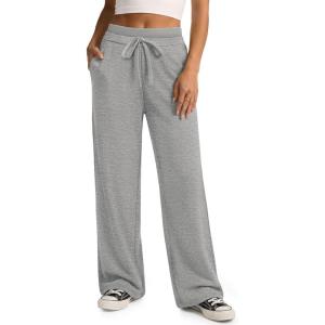 image:imageATHMILE Sweatpants Women Wide Leg High Waisted Baggy Lounge Casual Cotton Pants Fashion Y2K Gym Clothes for Fall WinterGrey