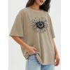 image:imageATHMILE Womens Oversized T Shirts Casual Tee Workout Tops Gym Clothes Summer Loose Fit Short Sleeve Graphics Basic Y2K 2026Sunflower Print Khaki