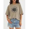 image:imageATHMILE Womens Oversized T Shirts Casual Tee Workout Tops Gym Clothes Summer Loose Fit Short Sleeve Graphics Basic Y2K 2026Sunflower Print Khaki