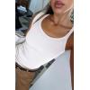 image:imageATHMILE Women Tank Top Sleeveless Scoop Neck Form Fitting Ribbed Knit Basic Cami Shirts2 Full Length White
