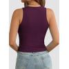 image:imageATHMILE Womens Double Lined Crop Tank Tops Casual Basic Shirts Sleeveless Workout Tops Cute Summer Clothes Teen GirlsDark Purple
