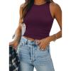 image:imageATHMILE Womens Double Lined Crop Tank Tops Casual Basic Shirts Sleeveless Workout Tops Cute Summer Clothes Teen GirlsDark Purple
