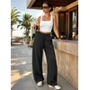 image:imageATHMILE Barrel Sweatpants Women Y2K Wide Leg Baggy Lounge Sweat Pants with Pockets Adjustable Drawstring Ankle Cuffs JoggersBlack