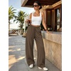 image:imageATHMILE Barrel Sweatpants Women Y2K Wide Leg Baggy Lounge Sweat Pants with Pockets Adjustable Drawstring Ankle Cuffs JoggersBrown