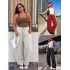 image:imageATHMILE Barrel Sweatpants Women Y2K Wide Leg Baggy Lounge Sweat Pants with Pockets Adjustable Drawstring Ankle Cuffs JoggersGrey