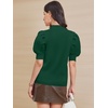 image:imageATHMILE Short Sleeve Sweater for Women 2026 Spring Summer Blouses Crewneck Knit Puff Sleeve Dressy Casual Trendy ShirtsAdark Green