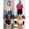 image:imageATHMILE Short Sleeve Sweater for Women 2026 Spring Summer Blouses Crewneck Knit Puff Sleeve Dressy Casual Trendy ShirtsBgreen