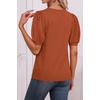 image:imageATHMILE Short Sleeve Sweater for Women 2026 Spring Summer Blouses Crewneck Knit Puff Sleeve Dressy Casual Trendy ShirtsSorange