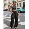 image:imageATHMILE Womens Baggy Barrel Sweatpants Wide Leg Drawstring Lounge Sweat Pants with PocketsBlack