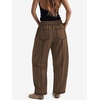 image:imageATHMILE Womens Baggy Barrel Sweatpants Wide Leg Drawstring Lounge Sweat Pants with PocketsChocolate Brown