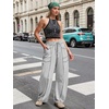 image:imageATHMILE Womens Baggy Barrel Sweatpants Wide Leg Drawstring Lounge Sweat Pants with PocketsLight Grey