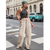 image:imageATHMILE Womens Baggy Barrel Sweatpants Wide Leg Drawstring Lounge Sweat Pants with PocketsLight Khaki