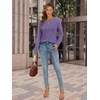 image:imageATHMILE Womens Long Sleeve Shirts Pleated Crew Neck Casual Fall Fashion Ladie Tops Loose Fit Spring Basic Clothes TrendyPurple