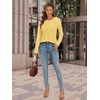 image:imageATHMILE Womens Long Sleeve Shirts Pleated Crew Neck Casual Fall Fashion Ladie Tops Loose Fit Spring Basic Clothes TrendyYellow