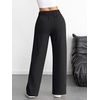 image:imageATHMILE Womens Wide Leg Sweatpants High Waisted Baggy Interior Drawstring Joggers with Pockets Straight Leg Sweat PantsBlack