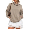 image:imageATHMILE Womens Fleece Sweatshirts with Pockets Oversized Mock Neck Sweatshirt Turtleneck Pullover Fall Fashion Outfits 2026Coffeegrey