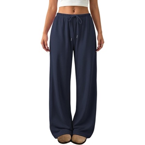 image:imageATHMILE Womens Wide Leg Sweatpants Low Rise Baggy Pants Fall Fashion Lounge Lightweight Sweat Pants with PocketsNavy