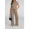 image:imageATHMILE Womens 2 Piece Lounge Set Fashion Travel Outfits Summer Beach Vacation Tracksuit Comfy Wide Leg Airport LoungewearZcoffee