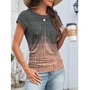 image:imageATHMILE Womens Summer Tops Cap Sleeve Ruched Tshirts Business Casual Crewneck Trendy Outfits Basic Fashion Dressy ClothesTiedye Coral