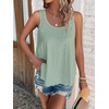 image:imageATHMILE Womens Tank Tops Sleeveless Eyelet Embroidery Scoop Neck Loose Fit Casual Summer Flowy Beach Green