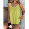 image:imageATHMILE Womens Tank Tops Sleeveless Eyelet Embroidery Scoop Neck Loose Fit Casual Summer Flowy Beach Lime Green