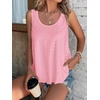 image:imageATHMILE Womens Tank Tops Sleeveless Eyelet Embroidery Scoop Neck Loose Fit Casual Summer Flowy Beach Pink