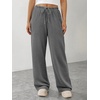image:imageATHMILE Womens Wide Leg Sweatpants Long Straight Streetwear Drawstring Low Waist Casual Loose Baggy Workout Pants 2026Dark Grey