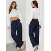 image:imageATHMILE Womens Wide Leg Sweatpants Long Straight Streetwear Drawstring Low Waist Casual Loose Baggy Workout Pants 2026Navy