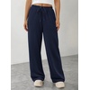 image:imageATHMILE Womens Wide Leg Sweatpants Long Straight Streetwear Drawstring Low Waist Casual Loose Baggy Workout Pants 2026Navy