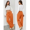 image:imageATHMILE Womens Wide Leg Sweatpants Long Straight Streetwear Drawstring Low Waist Casual Loose Baggy Workout Pants 2026Orange