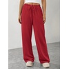 image:imageATHMILE Womens Wide Leg Sweatpants Long Straight Streetwear Drawstring Low Waist Casual Loose Baggy Workout Pants 2026Red
