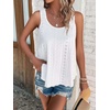 image:imageATHMILE Womens Tank Tops Sleeveless Eyelet Embroidery Scoop Neck Loose Fit Casual Summer Flowy Beach White