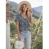 image:imageATHMILE T Shirts Short Sleeve V Neck Tees for Women Fashion Tops Trendy Lightweight Casual Summer Outfits Clothes 2026 BeachBlue Flower