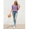 image:imageATHMILE T Shirts Short Sleeve V Neck Tees for Women Fashion Tops Trendy Lightweight Casual Summer Outfits Clothes 2026 BeachLight Purple