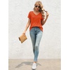 image:imageATHMILE T Shirts Short Sleeve V Neck Tees for Women Fashion Tops Trendy Lightweight Casual Summer Outfits Clothes 2026 BeachOrange