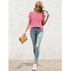 image:imageATHMILE T Shirts Short Sleeve V Neck Tees for Women Fashion Tops Trendy Lightweight Casual Summer Outfits Clothes 2026 BeachPink