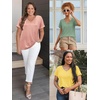 image:imageATHMILE T Shirts Short Sleeve V Neck Tees for Women Fashion Tops Trendy Lightweight Casual Summer Outfits Clothes 2026 BeachPink