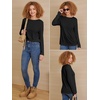 image:imageATHMILE Womens Long Sleeve Shirts Basic Tee Fall Trendy Teen Girl Teacher School Business Casual Workout 2026 FashionBlack
