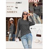 image:imageATHMILE Womens Long Sleeve Shirts Basic Tee Fall Trendy Teen Girl Teacher School Business Casual Workout 2026 FashionBlack Grey